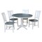 International Concepts Round 36 in Rd Extension Dining Table, 4 San Remo Chairs, White/Heather Gray, 36 W, 48 L, 30.1 in H K05-36RXT-27B-C10-4 - alternate 1